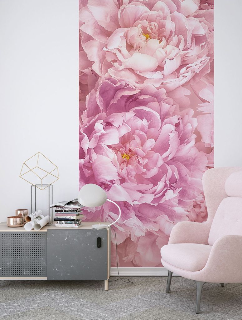 Virágokat ábrázoló tapéta, 100x250 cm, rózsaszín - FLORALITE - Butopêa